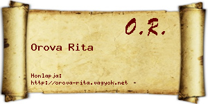 Orova Rita névjegykártya
