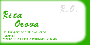 rita orova business card